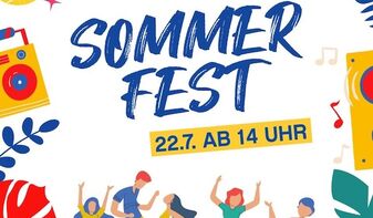 Werbebild für Sommerfest mit tanzenden Personen...