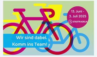 Teaserbild zum Stadtradeln: Wir sind dabei. Komm ins Team!